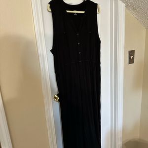 Black Button Maxi Dress